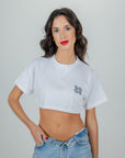 WHITE T-SHIRT CROP