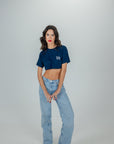 BLUE T-SHIRT CROP
