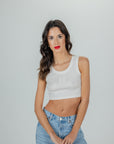 WHITE CROP TOP